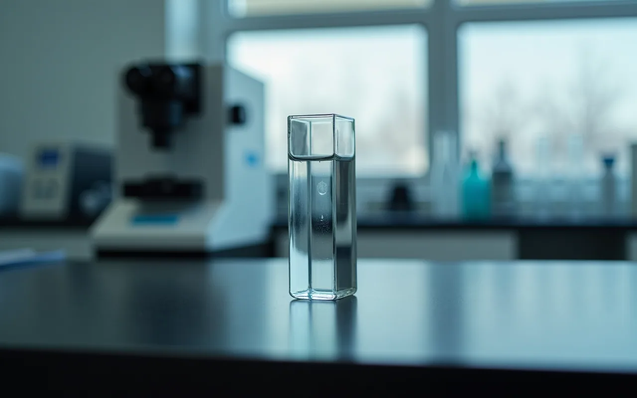 A UV spectrum with the 280 nm peak marked, beside a flat trace from a peptide with no aromatic residues