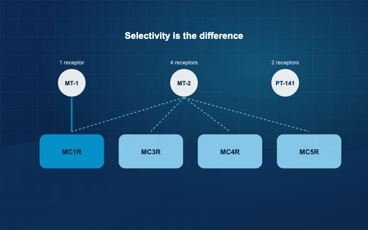 The five melanocortin receptor subtypes with their tissue distribution