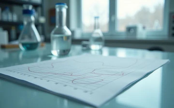 A sealed lyophilized vial beside two overlaid receptor-binding curves on paper
