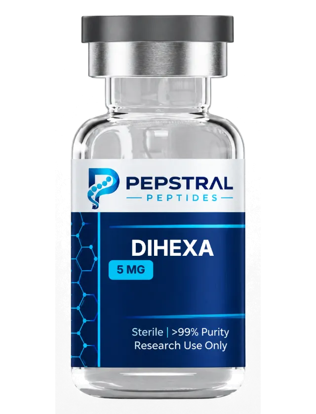 Dihexa 5 mg research peptide vial with lot label