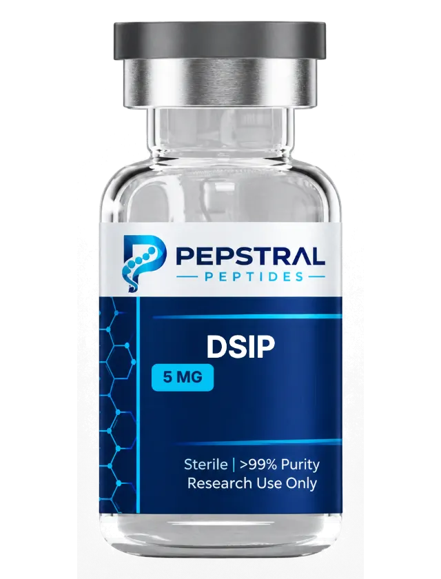 DSIP 5 mg research peptide vial with lot DSIP5-0803 label