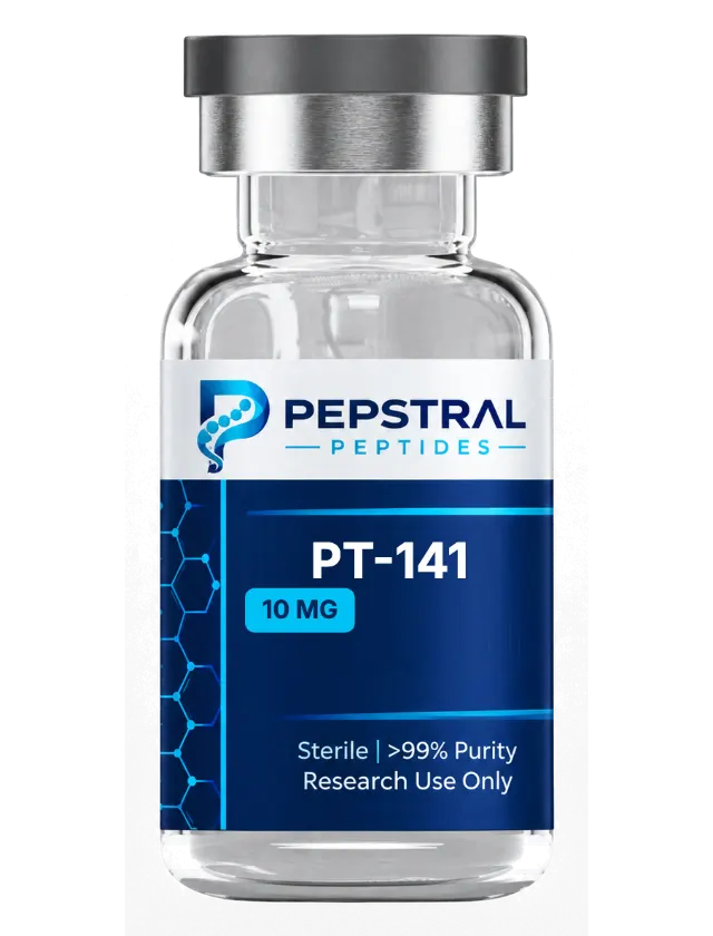 PT-141 10 mg research peptide vial with lot PT141-0803 label