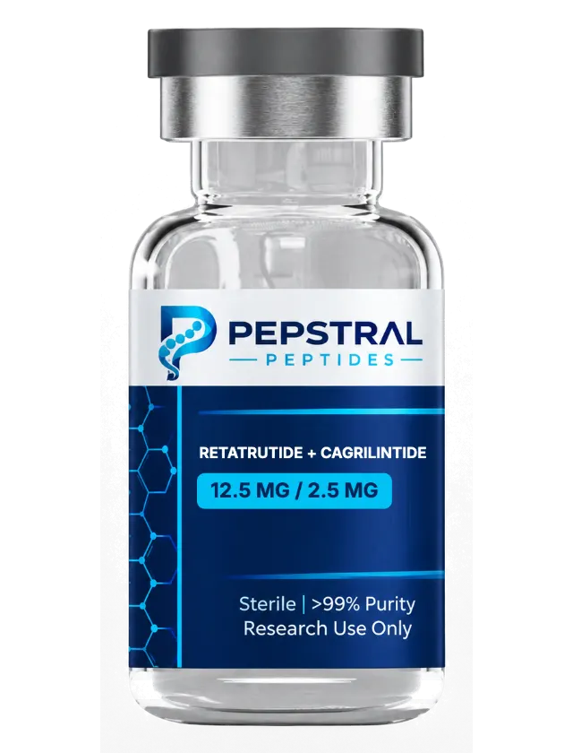 PEP-RTA-3 + PEP-CAG-A 12.5 mg / 2.5 mg research peptide vial with lot RTCAG15-0803 label